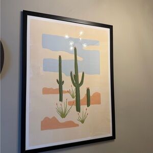 Cactus Art Print in Black Frame